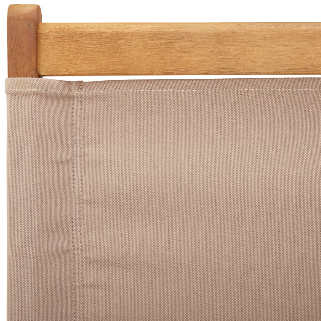 Tuinstoelen 6 st inklapbaar stof en massief hout taupe
