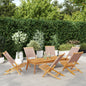 Tuinstoelen 6 st inklapbaar stof en massief hout taupe