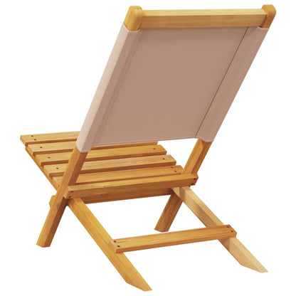 Tuinstoelen 8 st inklapbaar stof en massief hout taupe
