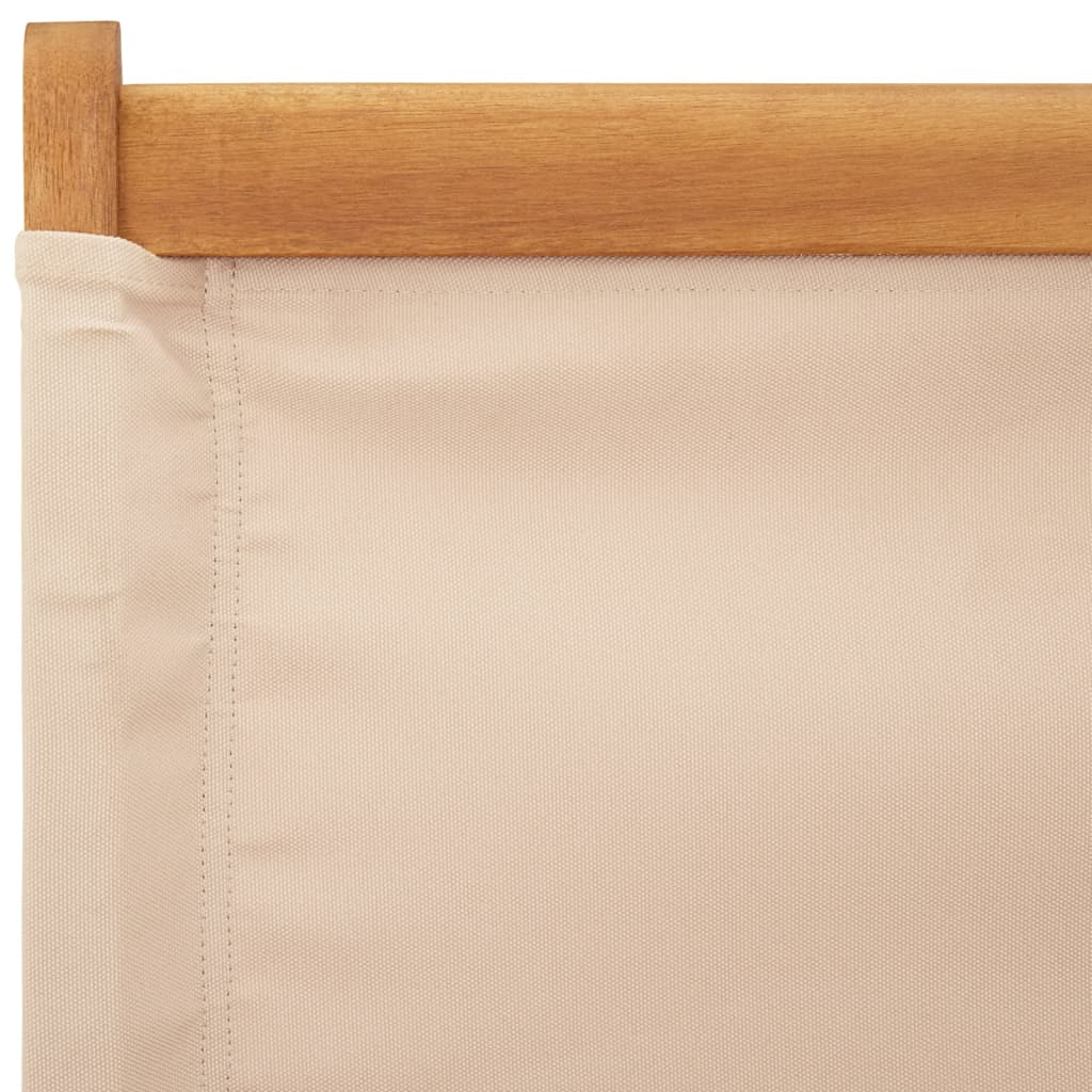 Tuinstoelen 4 st inklapbaar stof en massief hout beige