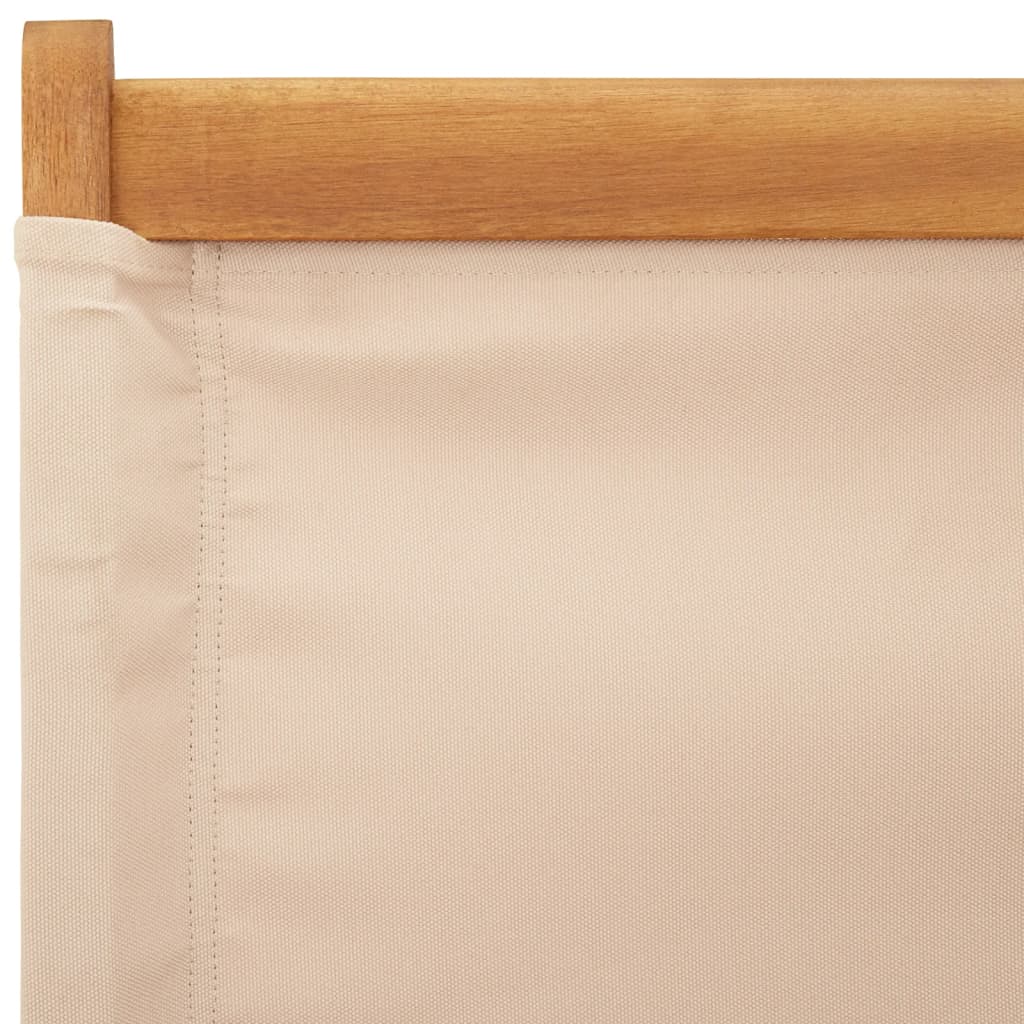 Tuinstoelen 6 st inklapbaar stof en massief hout beige