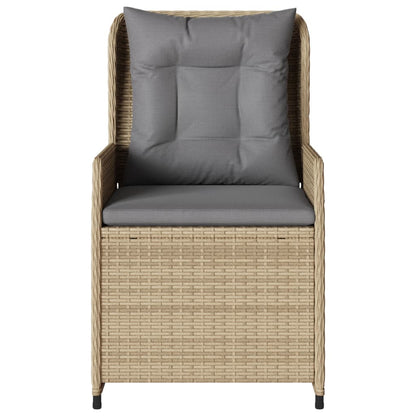 Tuinstoelen 2 st verstelbaar poly rattan beige