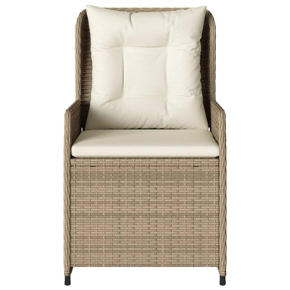 Tuinstoelen 2 st verstelbaar poly rattan beige