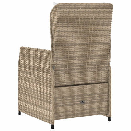 Tuinstoelen 2 st verstelbaar poly rattan beige