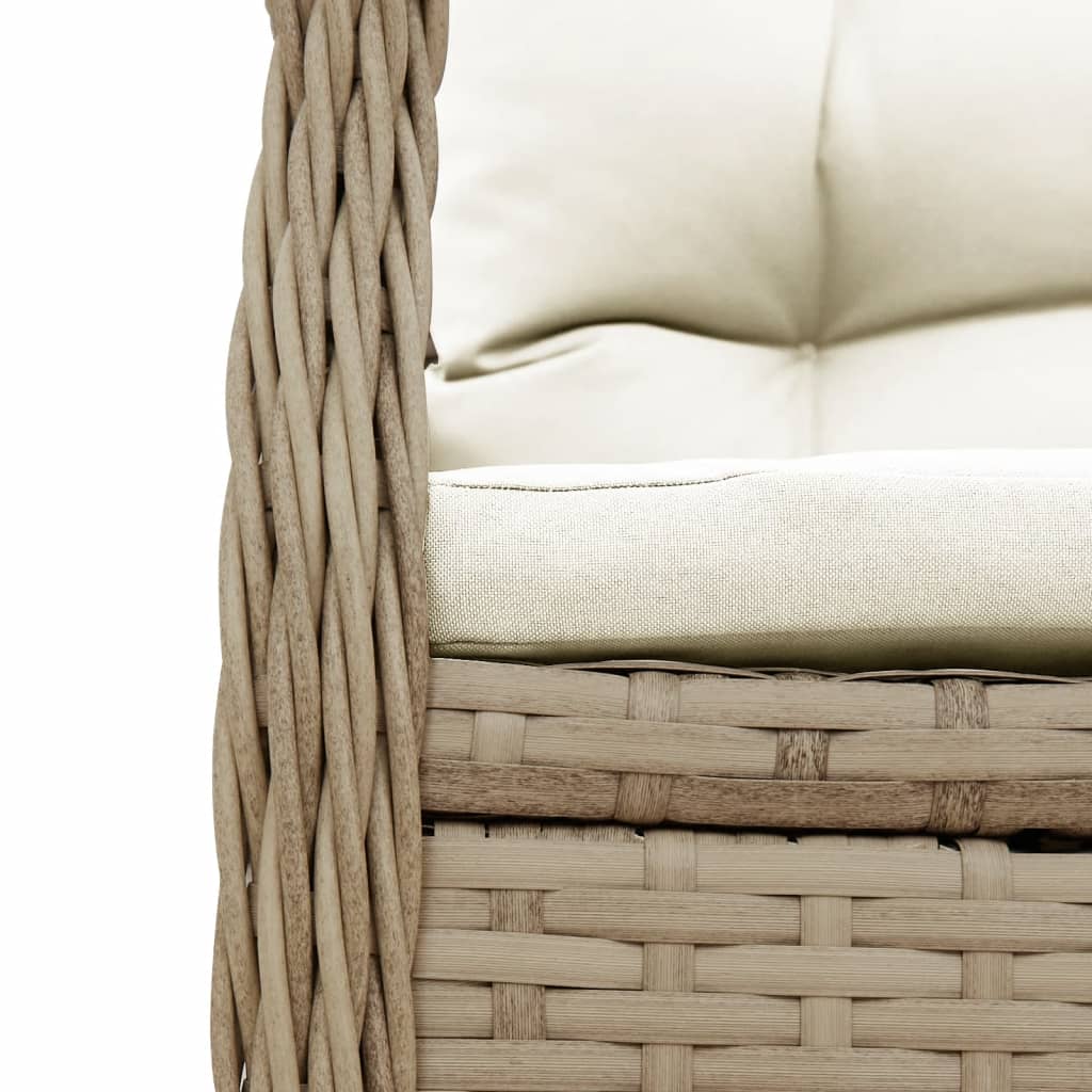 Tuinstoelen 2 st verstelbaar poly rattan beige