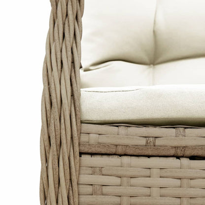 Tuinstoelen 2 st verstelbaar poly rattan beige