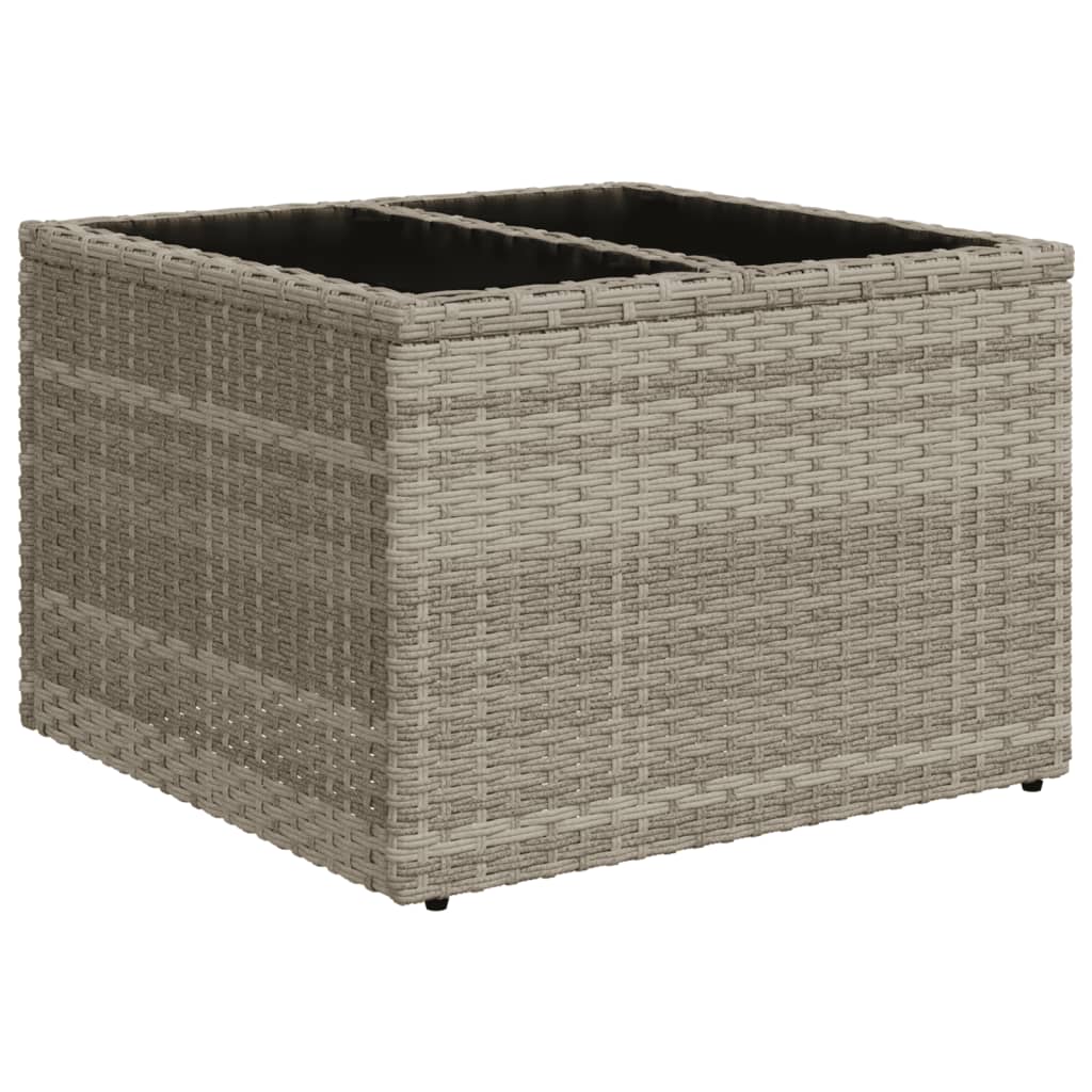9-delige Loungeset met kussens poly rattan lichtgrijs