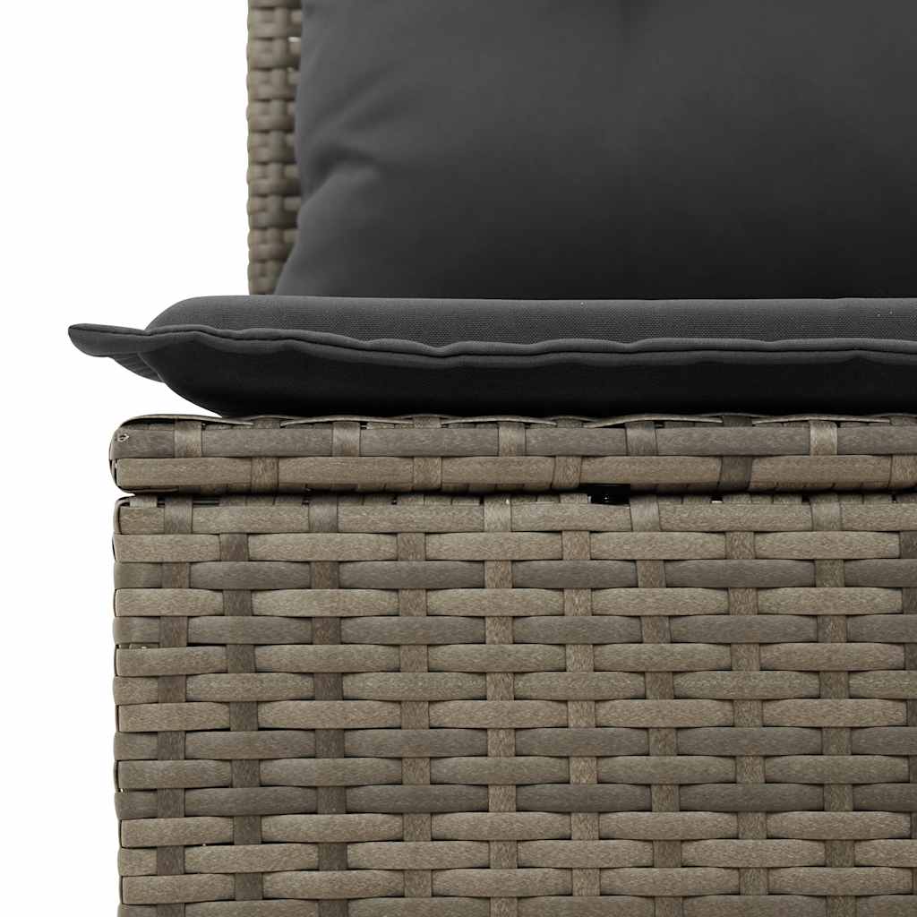8-delige Loungeset met kussens poly rattan lichtgrijs