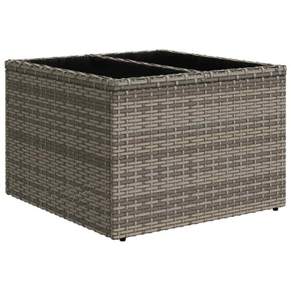 8-delige Loungeset met kussens poly rattan lichtgrijs