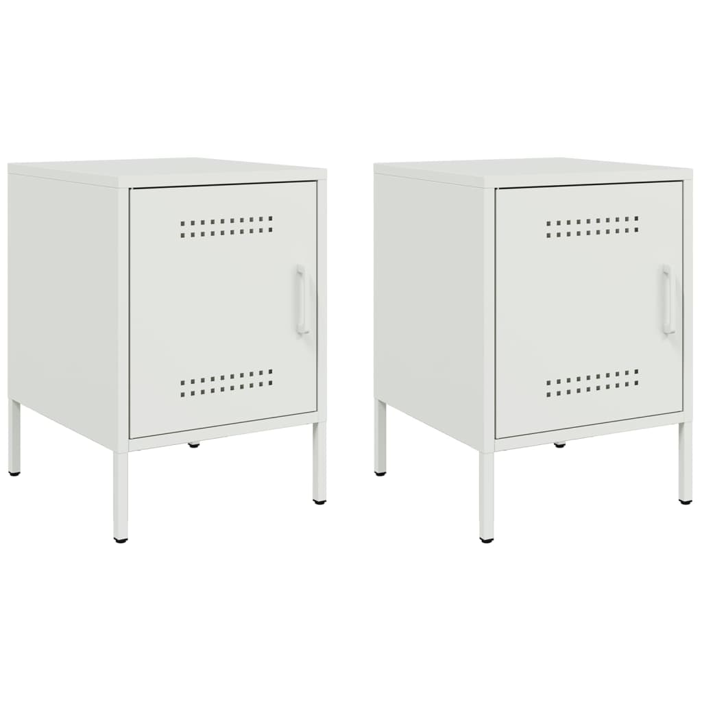 Nachtkastjes 2 st 36x39x50,5 cm staal wit