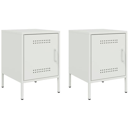 Nachtkastjes 2 st 36x39x50,5 cm staal wit
