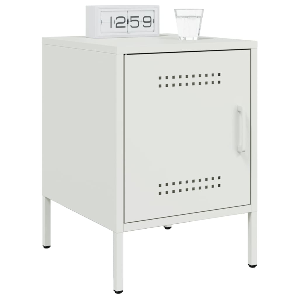 Nachtkastjes 2 st 36x39x50,5 cm staal wit
