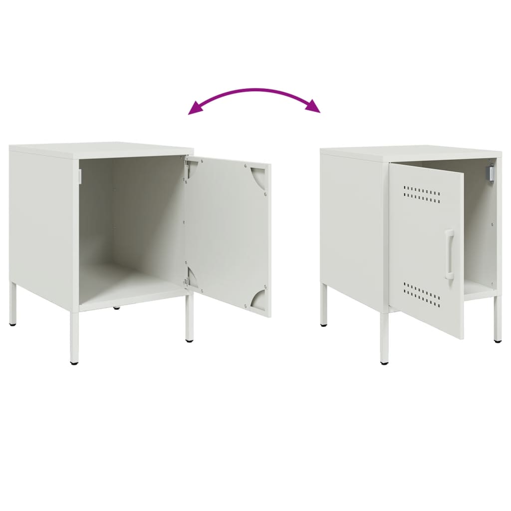 Nachtkastjes 2 st 36x39x50,5 cm staal wit