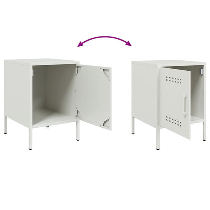 Nachtkastjes 2 st 36x39x50,5 cm staal wit