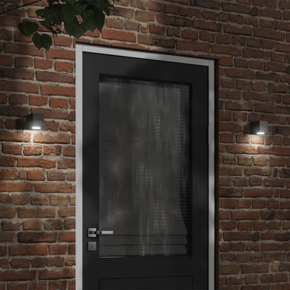 Buitenwandlampen 2 st gegoten aluminium zwart