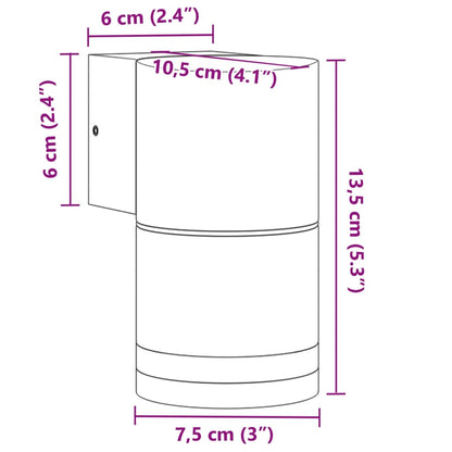Buitenwandlampen 2 st gegoten aluminium zwart