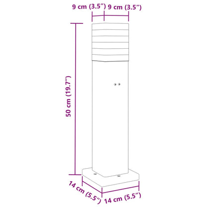 Buitenvloerlampen 3 st met stopcontact 50 cm aluminium zwart