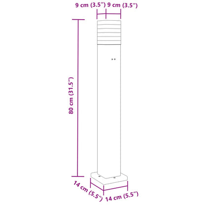 Buitenvloerlampen 3 st met stopcontact 80 cm aluminium zwart