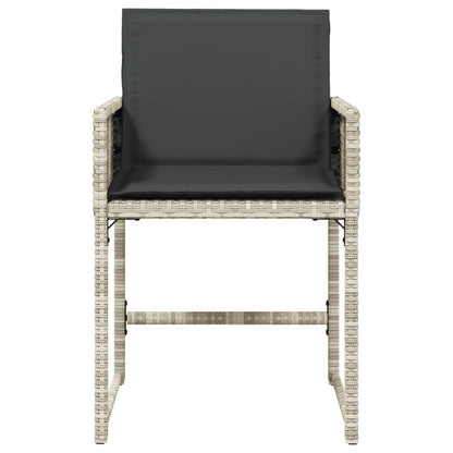 Tuinstoelen 4 st met kussens poly rattan lichtgrijs