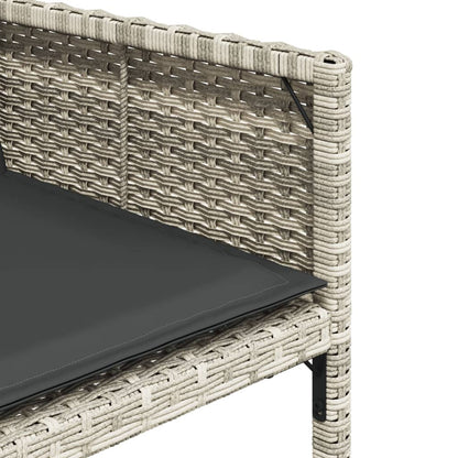 Tuinstoelen 4 st met kussens poly rattan lichtgrijs