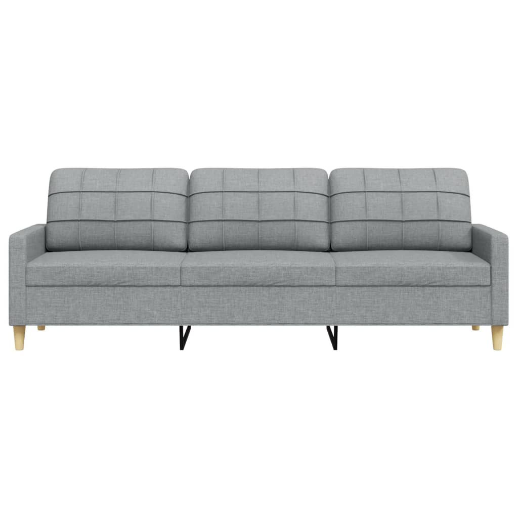 Driezitsbank 210 cm stof lichtgrijs
