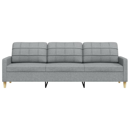 Driezitsbank 210 cm stof lichtgrijs