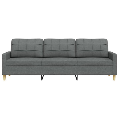 Driezitsbank 210 cm stof donkergrijs
