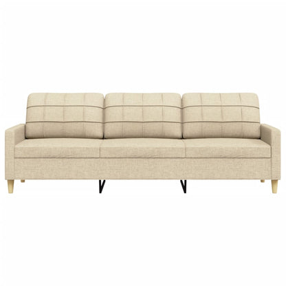 Driezitsbank 210 cm stof crème