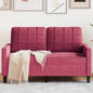 Tweezitsbank 120 cm fluweel wijnrood