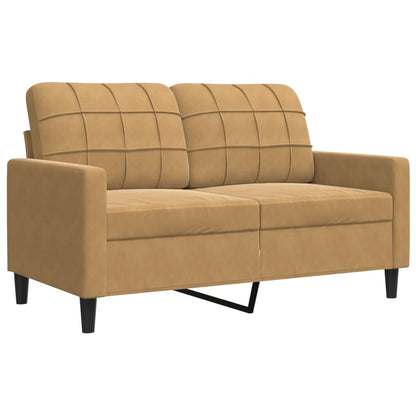 Tweezitsbank 120 cm fluweel bruin