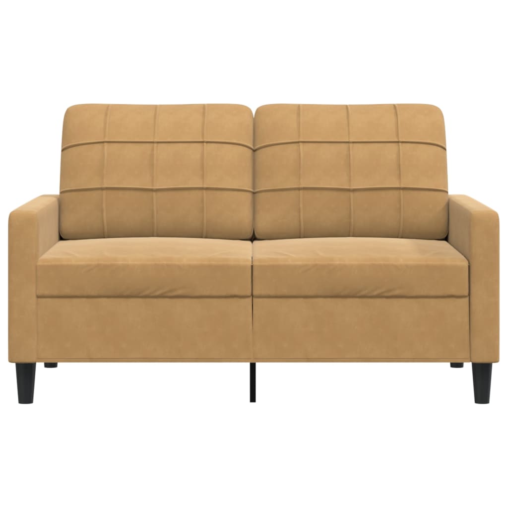 Tweezitsbank 120 cm fluweel bruin