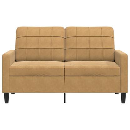 Tweezitsbank 120 cm fluweel bruin