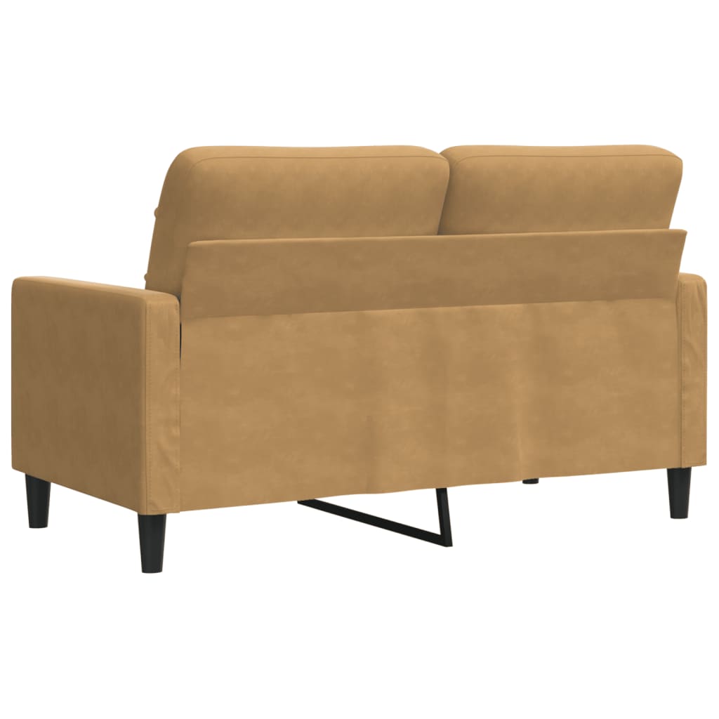 Tweezitsbank 120 cm fluweel bruin