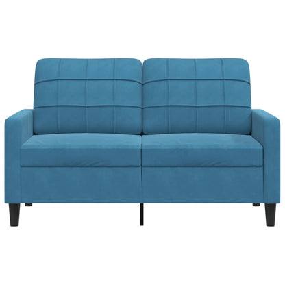 Tweezitsbank 120 cm fluweel blauw