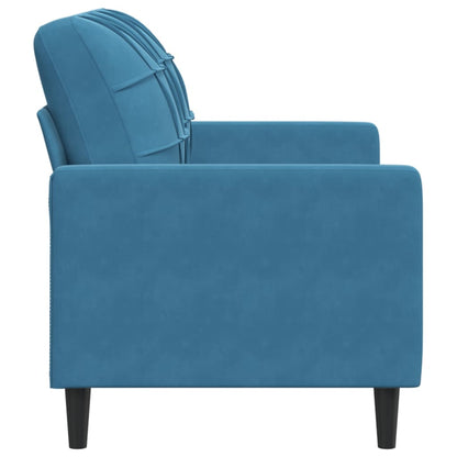 Tweezitsbank 120 cm fluweel blauw