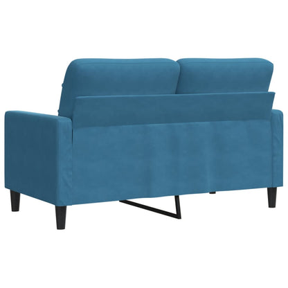 Tweezitsbank 120 cm fluweel blauw