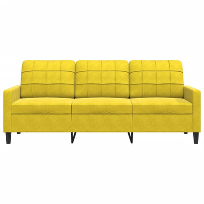 Driezitsbank 180 cm fluweel geel
