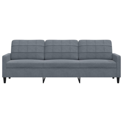 Driezitsbank 210 cm fluweel donkergrijs