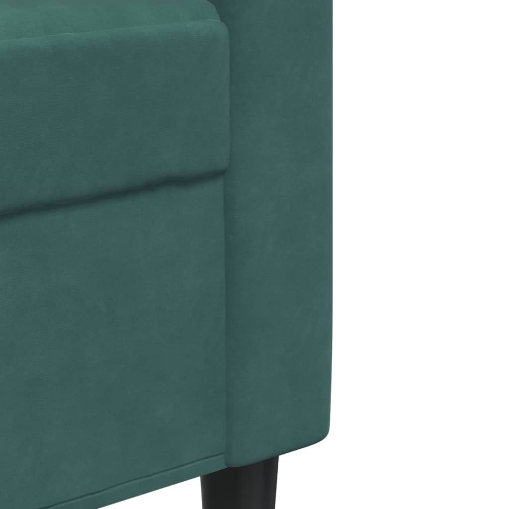 Driezitsbank 210 cm fluweel donkergroen