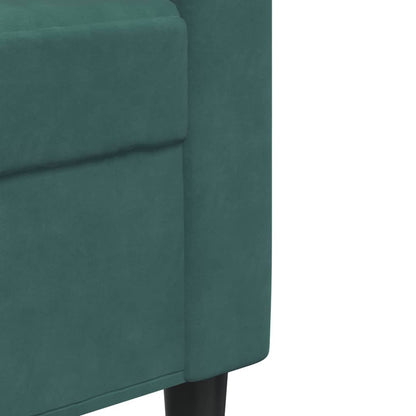 Driezitsbank 210 cm fluweel donkergroen