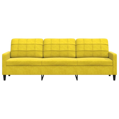 Driezitsbank 210 cm fluweel geel