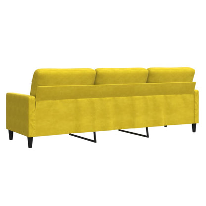 Driezitsbank 210 cm fluweel geel
