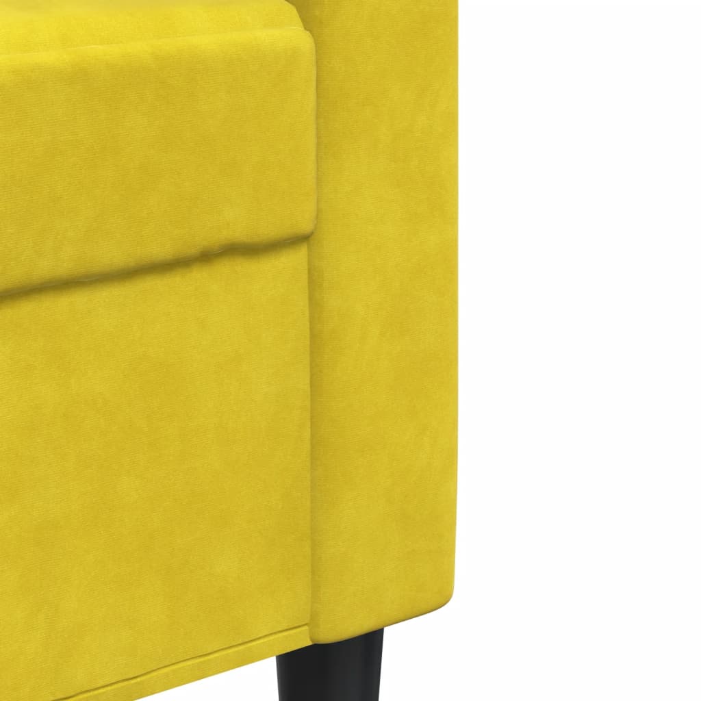 Driezitsbank 210 cm fluweel geel