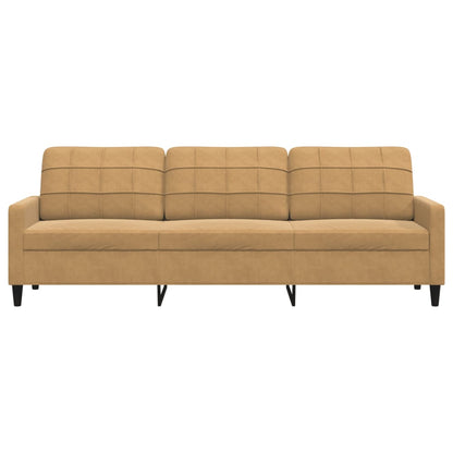 Driezitsbank 210 cm fluweel bruin