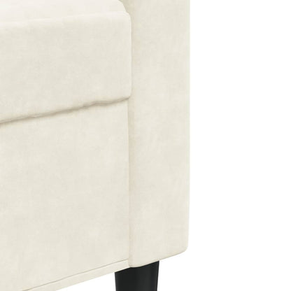 Driezitsbank 210 cm fluweel crèmekleurig
