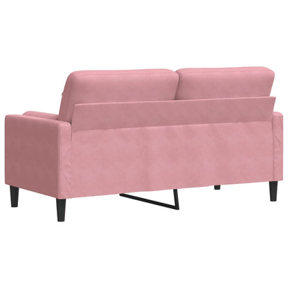 Tweezitsbank met sierkussens 140 cm fluweel roze