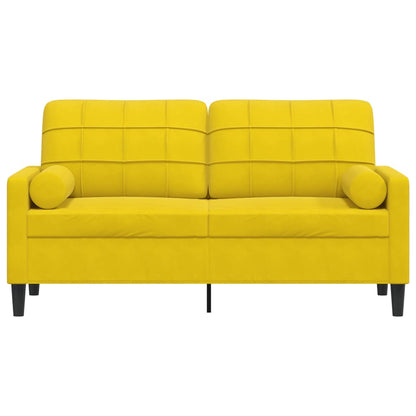 Tweezitsbank met sierkussens 140 cm fluweel geel