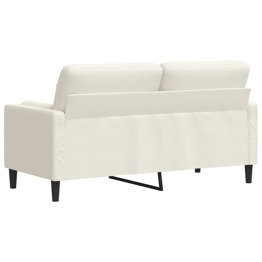 Tweezitsbank met sierkussens 140 cm fluweel crèmekleurig
