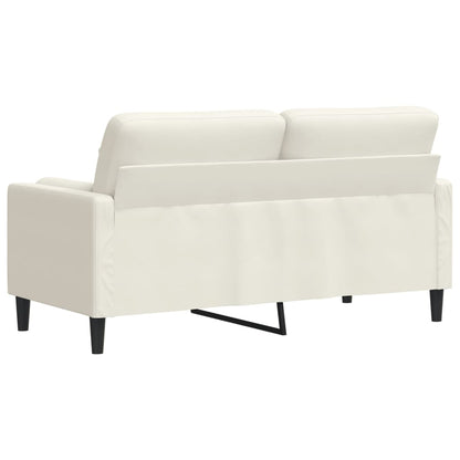 Tweezitsbank met sierkussens 140 cm fluweel crèmekleurig