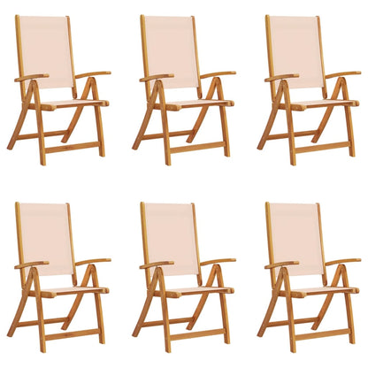 Tuinstoelen inklapbaar 6 st massief acaciahout en textileen